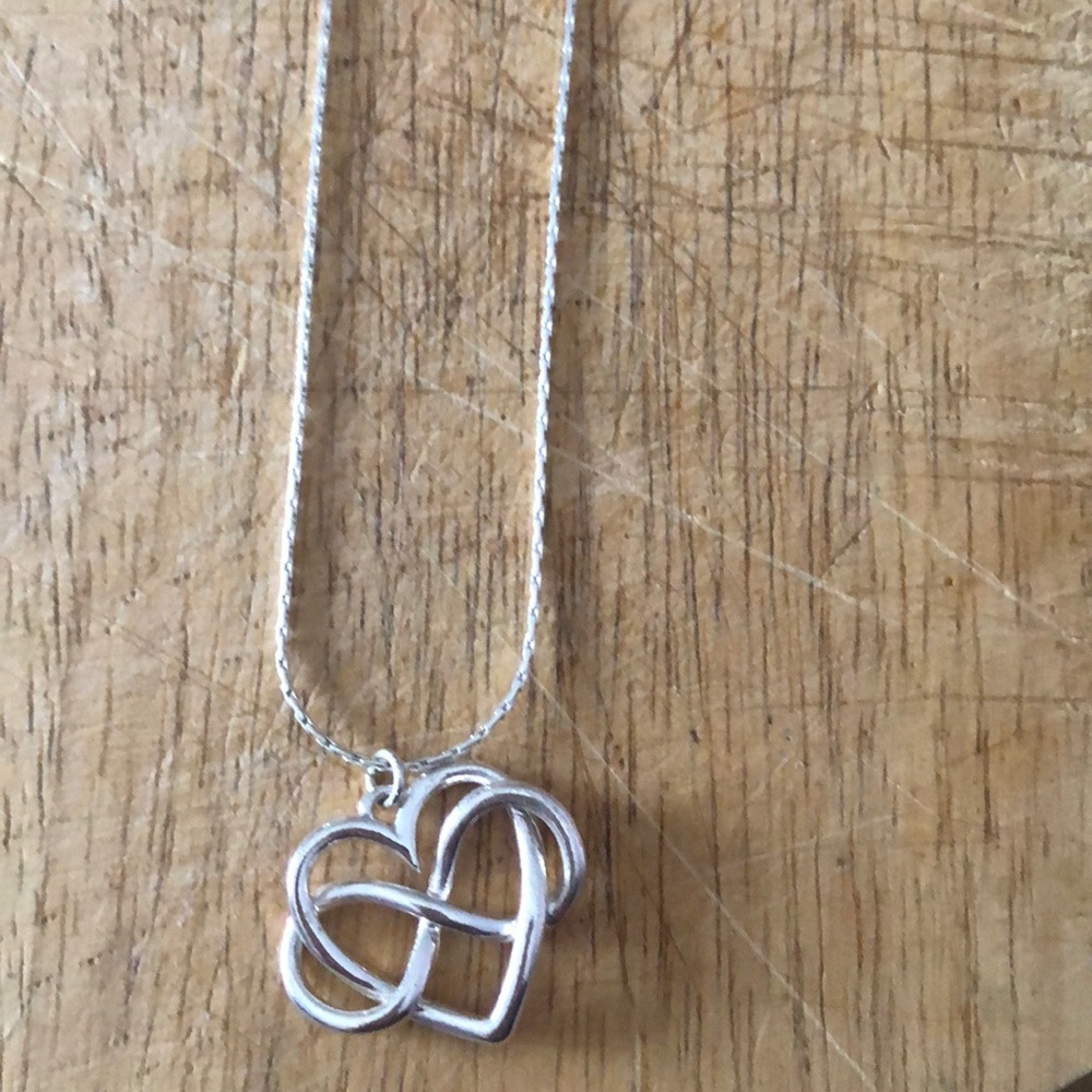 Silver infinity heart necklace